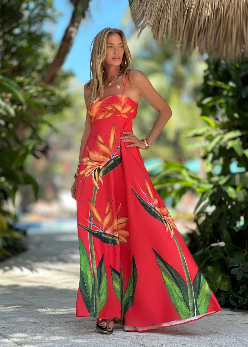 Jones Dress Blood Orange Paradise – Ramona LaRue