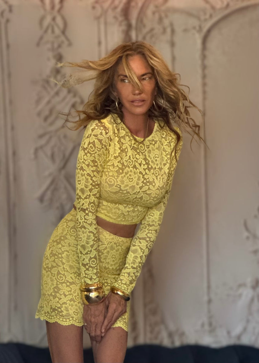 Donna mini skirt Yellow Lace (Limited Edition) – Ramona LaRue