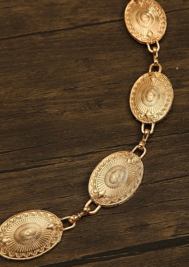 Western Oval Gold Chain Belt – Ramona LaRue display picture 2