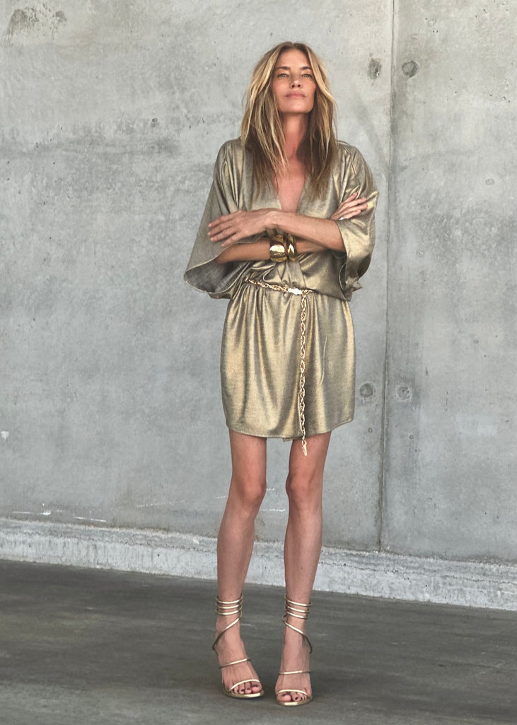 gold lame wrap dress Kate Vintage (Limited Edition) dress watch