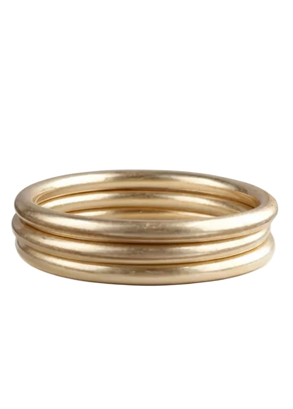 Metal Bangle Worn Gold Stack