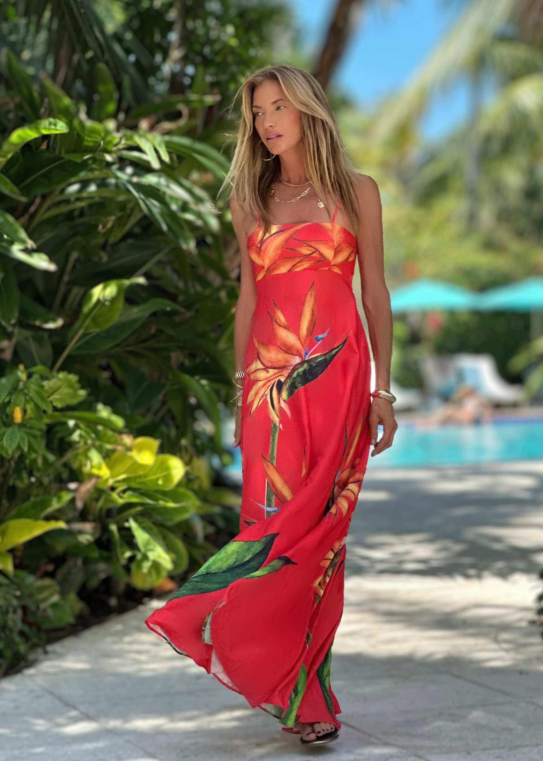 Jones Dress Blood Orange Paradise – Ramona LaRue