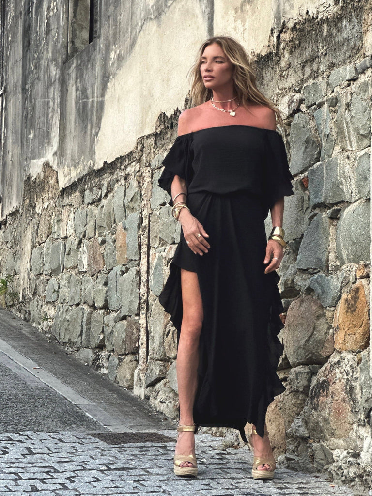 Lucy Long Dress Black (Double Chiffon) – Ramona LaRue Lucy Long Dress Black (Double Chiffon) – Ramona LaRue