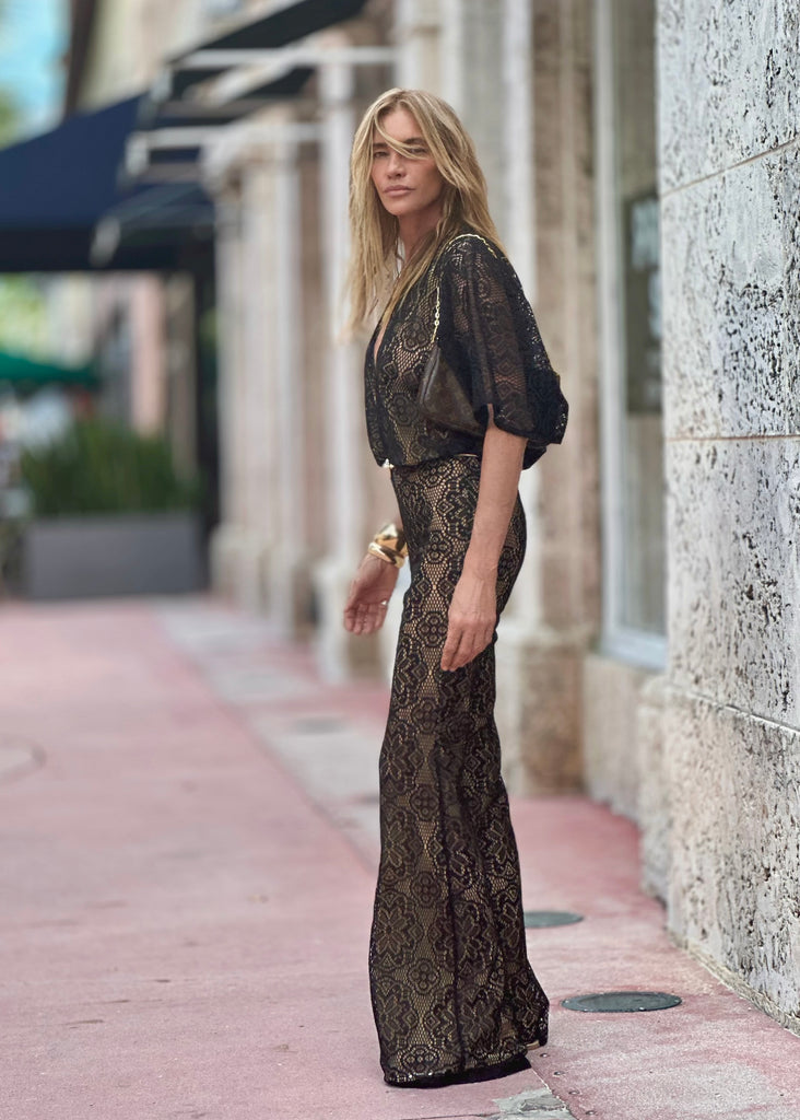 Amber Jumpsuit Black Lace M