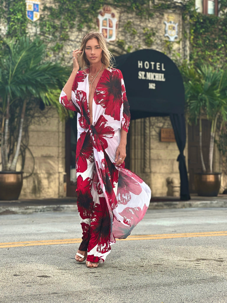 Erte Kaftan Red Hibiscus – Ramona LaRue