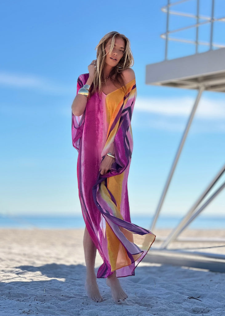 Stella Kaftan Watercolor Stripes