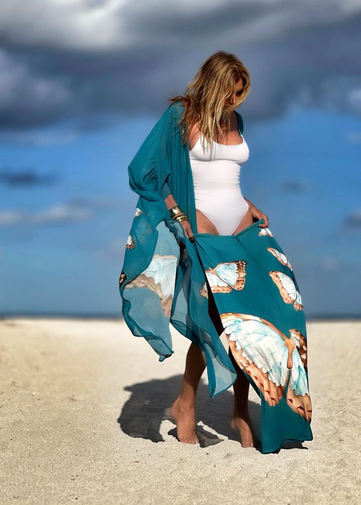 Mandy Pants Teal Butterfly