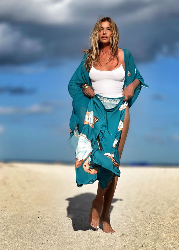 Mandy Pants Teal Butterfly