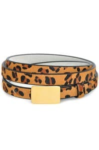 Leopard skinny belt