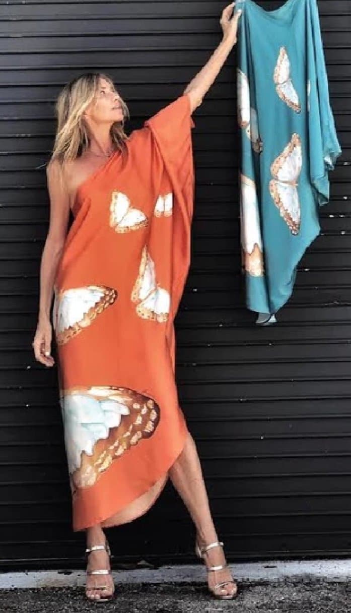 Renee Kaftan Butterfly Tangerine – Ramona LaRue