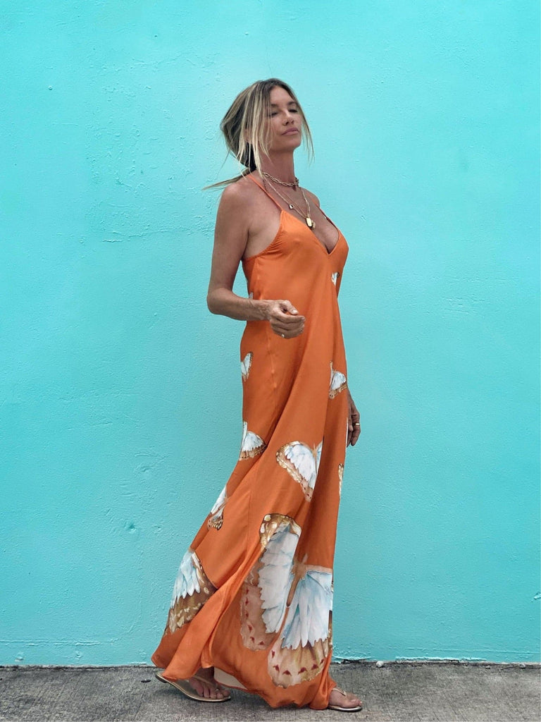Tara Dress Tangerine Butterfly