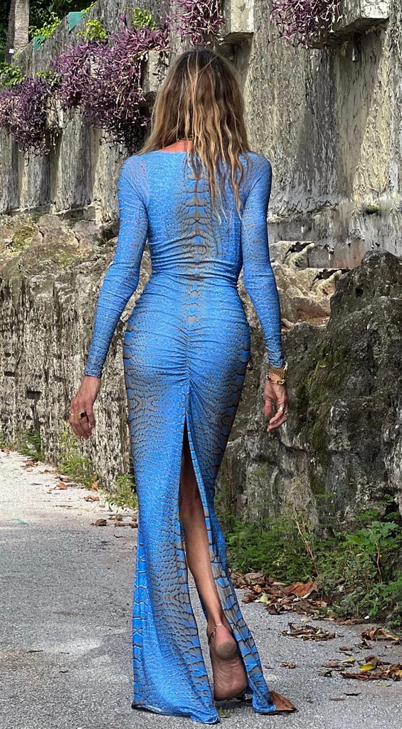 Parker Dress Electric Crocodile – Ramona LaRue