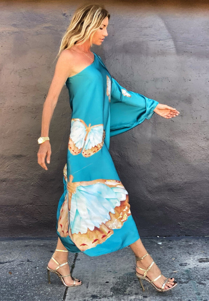 Renee Kaftan Butterfly Teal | Official Ramona LaRue